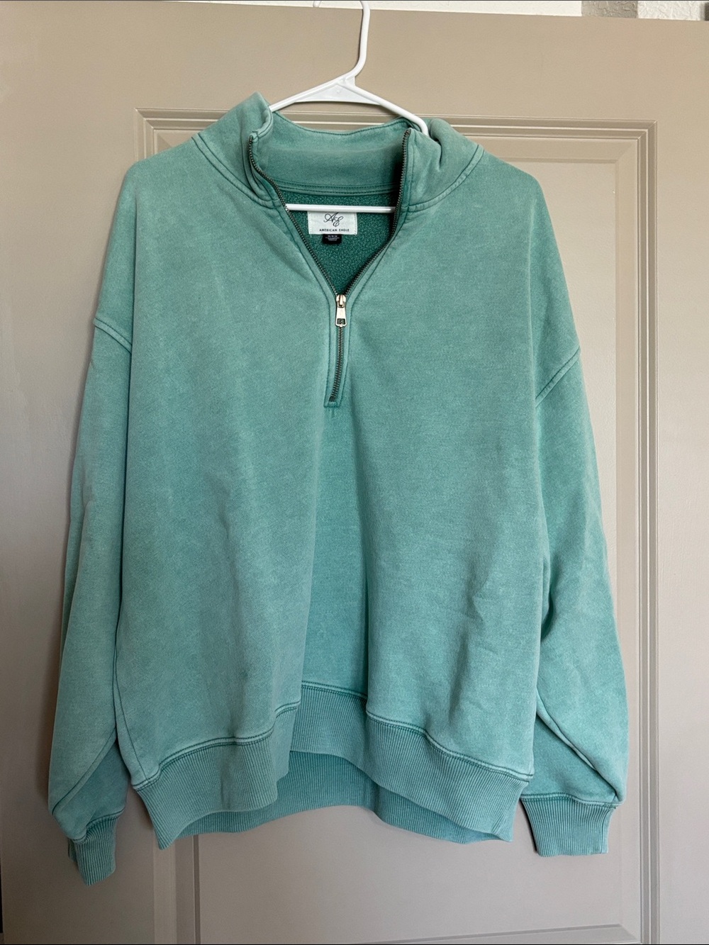 Women’s Quarter-Zip Lightweight Sweatshirt - Seafoam Green